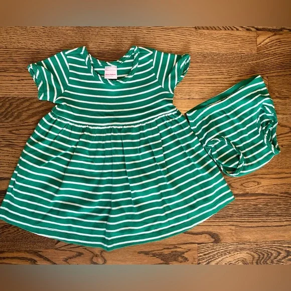 Hanna Andersson | Dresses | Hanna Andersson Kelly Green Striped Dress W  Bloomers Sz 824mo | Poshmark